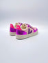 Veja small V-10 leather petale multico cosmos pink purple
